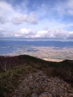 岩内岳から望む岩内町の景色