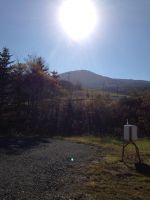 大きな太陽と岩内岳